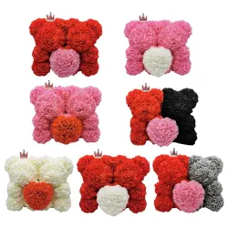 Deux ours faits de roses d'infini - 25-35cm - ours de rose